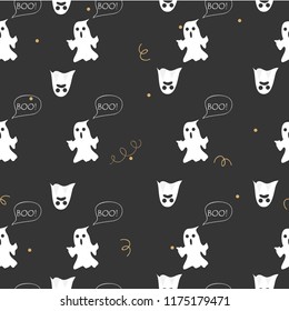Vector seamless pattern for Halloween. Halloween patterns can be used for scrapbook, paper, textile print, cover. Vector collection of Halloween celebration pattern and spooky party