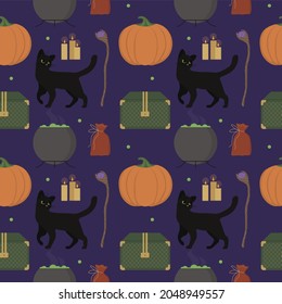 Vector seamless pattern Halloween