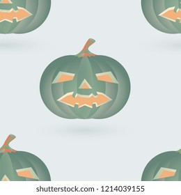 vector seamless pattern with halloween pumpkins
