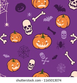 Vector seamless pattern of Halloween theme.