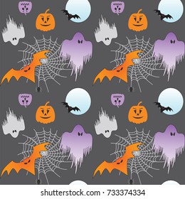 Vector seamless pattern with Halloween theme