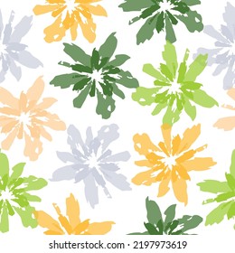 Vector seamless pattern with hand drawing wild flowers, colorful botanical illustration, floral elements, hand drawn repeatable background. Artistic backdrop.