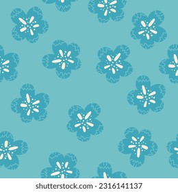 Vector seamless pattern with hand drawing wild flowers, colorful botanical illustration