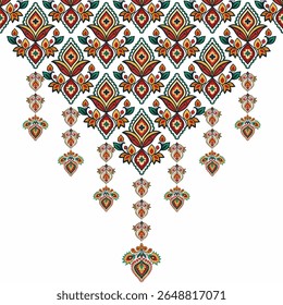 vetor padrão sem emenda com mão desenhando flores e corações. ornamento floral para convites de casamento, cartões, têxteis, papel de embrulho, embrulho de presente.