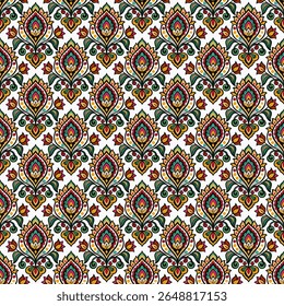 vector seamless pattern with hand drawing flowers and hearts. floral ornament for wedding invitations, cards, textile, wrapping paper, gift wrap.