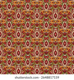 vetor padrão sem emenda com mão desenhando flores e corações. ornamento floral para convites de casamento, cartões, têxteis, papel de embrulho, embrulho de presente.