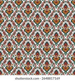 vetor padrão sem emenda com mão desenhando flores e corações. ornamento floral para convites de casamento, cartões, têxteis, papel de embrulho, embrulho de presente.