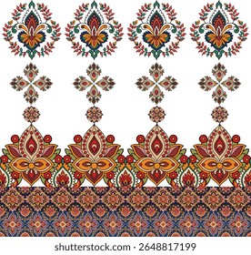 vetor padrão sem emenda com mão desenhando flores e corações. ornamento floral para convites de casamento, cartões, têxteis, papel de embrulho, embrulho de presente.