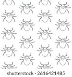 Vector seamless pattern of hand drawn sketch doodle outline mite isolated on white background