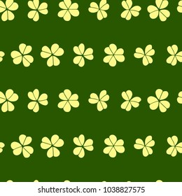 Vector seamless pattern with hand drawn clover leaves.  Beautiful drawing, perfect for Saint Patrick's Day celebration