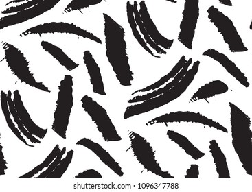 Vector seamless pattern with hand drawn textured brush strokes, stripes hand painted.