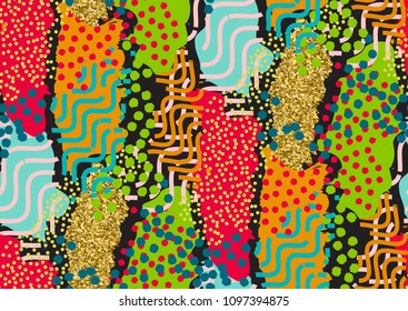 Vector seamless pattern with hand drawn textured brush strokes, stripes hand painted.