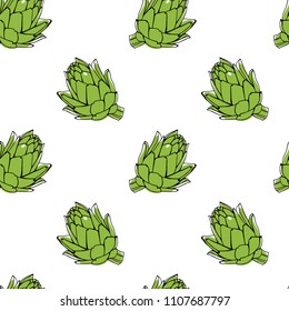 Vector seamless pattern with hand drawn artichokes. Beautiful design elements, perfect for prints and patterns.