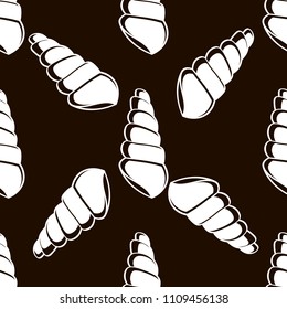 Vector seamless pattern with hand drawn scallop shells. Beautiful marine design elements, perfect for prints and patterns.