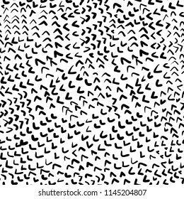 Vector seamless pattern with hand drawn black scrawls on white background for textile, clothing and backgrounds