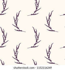 Vector seamless pattern with hand drawn blue flowers. Ink drawing, graphic style, beautiful wedding design element