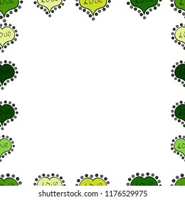 Vector. Seamless pattern. Hand drawn vector border frame doodles.