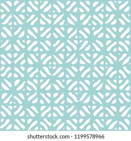 Vector seamless pattern with hand drawn tiles.Modern stylish texture.Blue and white