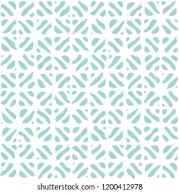 Vector seamless pattern with hand drawn tiles.Modern stylish texture.White and blue