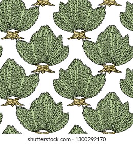 Vector seamless pattern with hand drawn olive trees. Beautiful floral design elements,  ink drawing, abstract style.