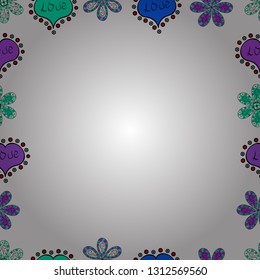 Vector. Seamless pattern. Hand drawn vector border frame doodles.