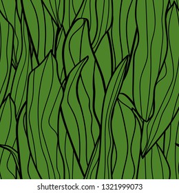 Vector seamless pattern of hand drawn leaves