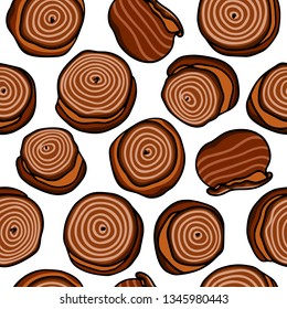 Vector seamless pattern with hand drawn traditional bread of France. Ink drawing, graphic style. Beautiful food design elements.