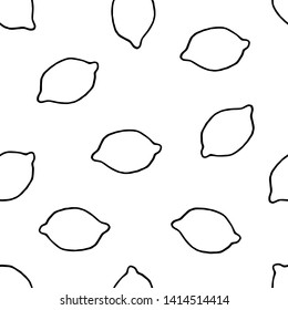 Vector seamless pattern with hand drawn lemons.