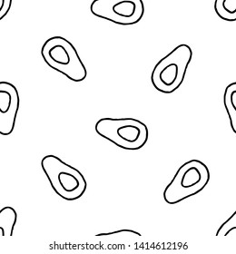 Vector seamless pattern with hand drawn avocados.