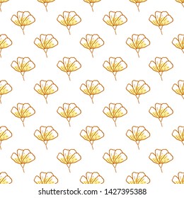 Vector seamless pattern with hand drawn flowers.