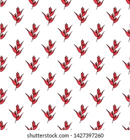 Vector seamless pattern with hand drawn flowers.