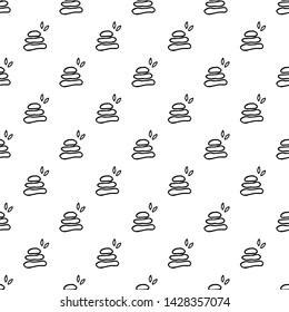 Vector seamless pattern with hand drawn spa stones.