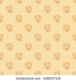 Vector seamless pattern with hand drawn lion head.