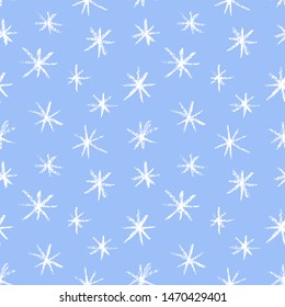 Vector Seamless Pattern With Hand Drawn Snowflakes. Winter Background.