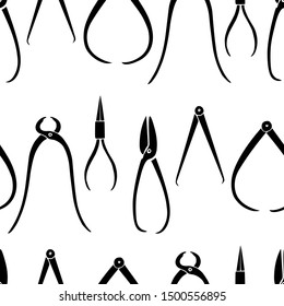 Vector seamless pattern with hand drawn hand tools used by carpenters. Beautiful design elements, ink drawing. Perfect for any industry related to the woodworking.
