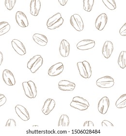 Vector seamless pattern with hand drawn oat-flakes