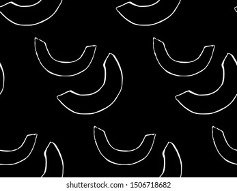 Vector seamless pattern with hand drawn outline pumpkin pieces. Garden vegetable background. Template for fabric, wrapping paper, harvest festival or halloween decoration. Contour image