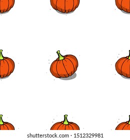 Vector seamless pattern of hand drawn Pumpkins. Background for use in design, cards and wallpapers.