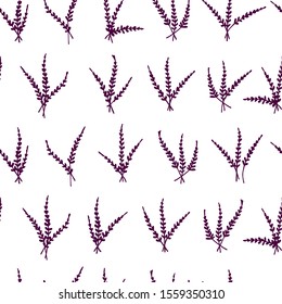 Vector seamless pattern with hand drawn graceful twigs. Ink drawing, graphic style, beautiful wedding design element. Perfect for prints and patterns