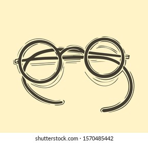 Vector seamless pattern with hand drawn vintage glasses. Beautiful design elements, perfect for prints and pattern. Vector hand drawn illustration.