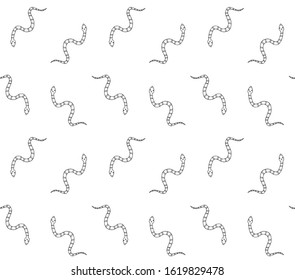 Vector seamless pattern of hand drawn doodle sketch snake isolated on white background