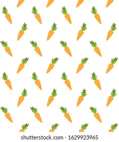 Vector seamless pattern of hand drawn doodle cartoon carrot isolated on white background
