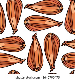 Vector seamless pattern with hand drawn Shallot onion bulbs. Beautiful food design elements, ink drawing, perfect for prints and patterns