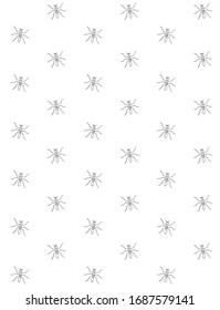 Vector seamless pattern of hand drawn doodle sketch ant isolated on white background