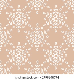 Vector seamless pattern with hand drawn snowflakes in scandinavian style. Design for Christmas wrappings, textile and backgrounds