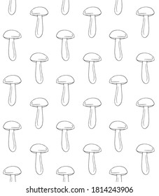 Vector seamless pattern of hand drawn doodle sketch Orange cup boletus isolated on white background