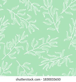 Vector seamless pattern with hand drawn branches. Cute design for wallpaper, fabric, textile, wrapping paper