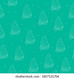 Vector seamless pattern with hand drawn scallop shells,beautiful simple illustration in doodle style,print for wallpaper,wrapping paper,cover and decoration design