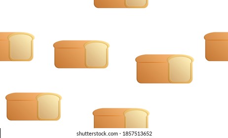 Vector seamless pattern hand drawn brush line black slice bread on white background.