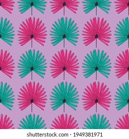Vector seamless pattern with hand drawn fan palm leaves. Can be used for greeting cards, flyers, invitations, web design, etc